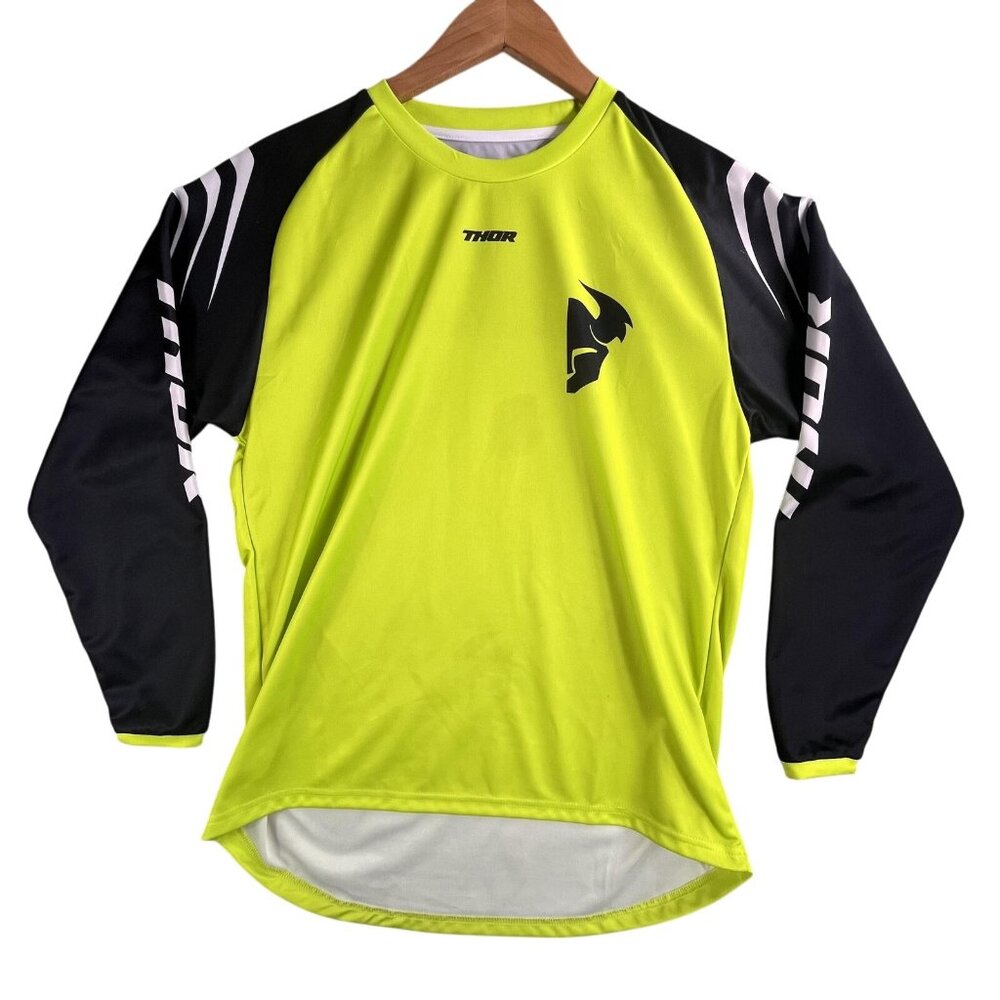 Thor Sector Jersey Shirt Youth XL Black Yellow Motocross BMX Riding Dirt Bike